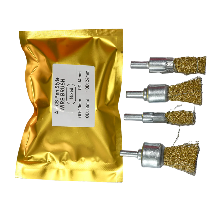Wire Brush Wheel Cup Set for Drill (4pc, 1/4" Shank)