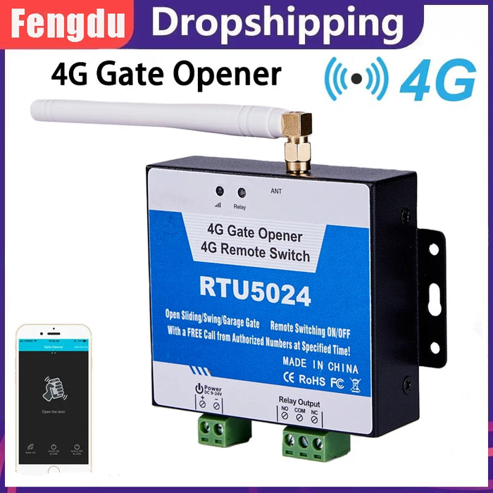 RTU5024 4G GSM Gate Opener (SMS / App / Free-Call Control)