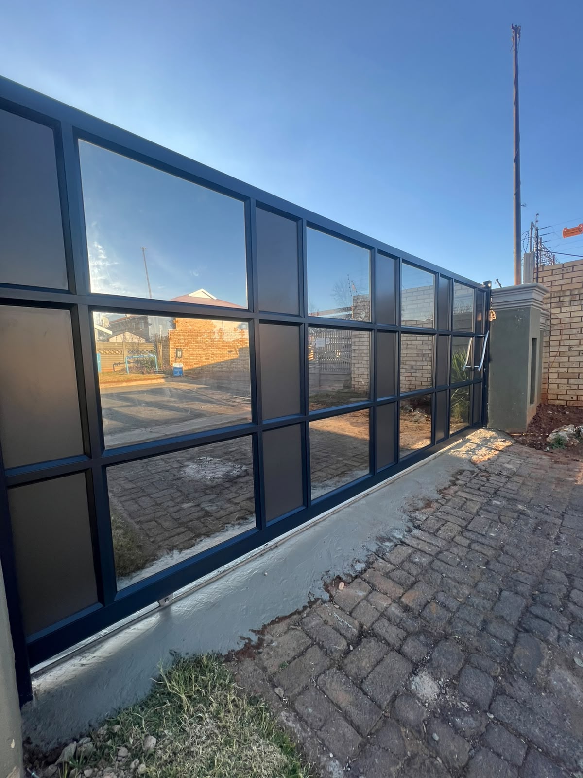Glass-Panel Sliding Gate